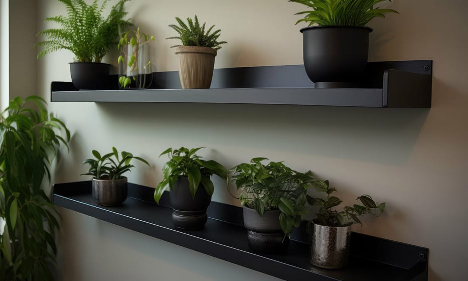 powder-coat-black-shelf-client-work Powder Coated Shelf in Home